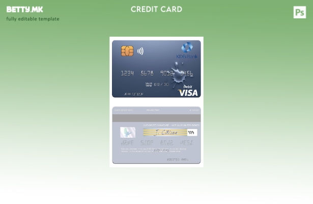 Модерен стил Узбекистански шаблон за виза за дебитна картичка KDB Bank